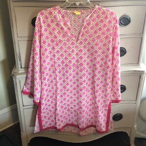 Roberta Roller Rabbit Pink and White Mini Dress